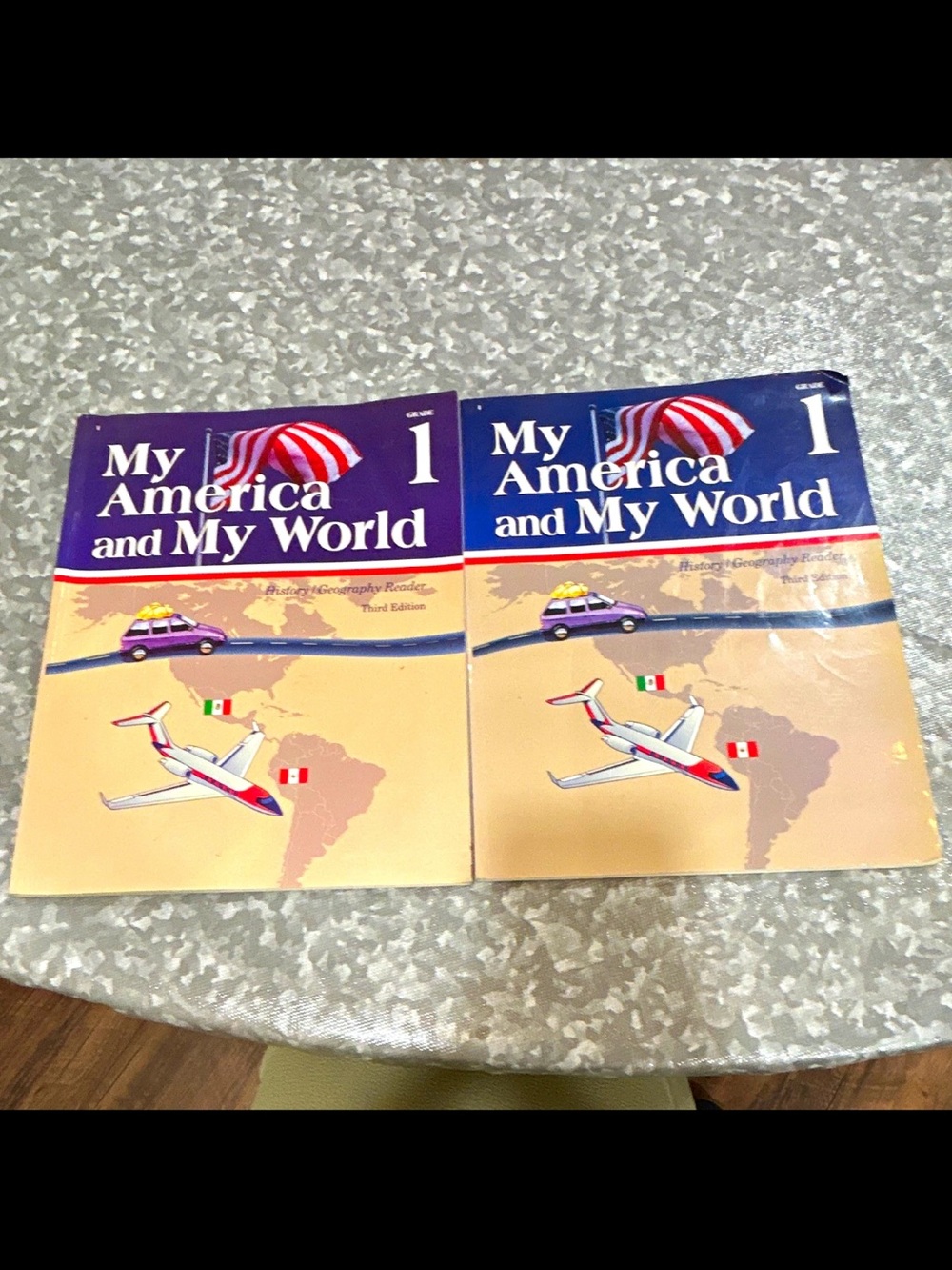 My America and My World 1 School Textbooks - Purple & Tan Covers